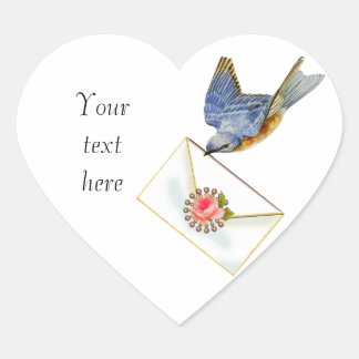 Bluebird of Happiness Heart Sticker