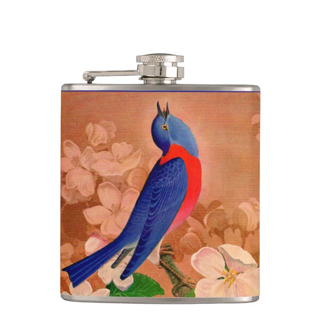 bluebird of happiness hip flask (Front)