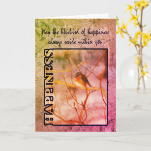 Bluebird Of Happiness Inspirational Card
