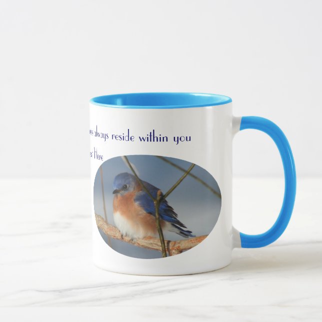 Bluebird Of Happiness Inspirational Mug (Right)