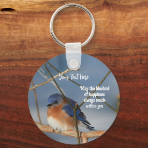 Bluebird Of Happiness Inspirational Personalised Key Ring