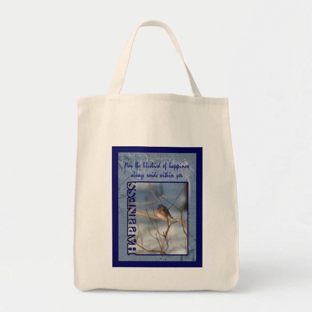 Bluebird Of Happiness Inspirational Tote Bag (Front)