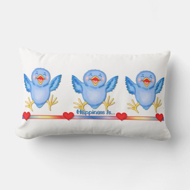 Bluebird of Happiness Lumbar Cushion (Front)