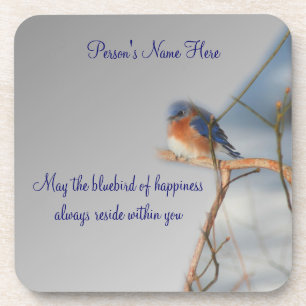 Bluebird Of Happiness Personalised Coaster Set
