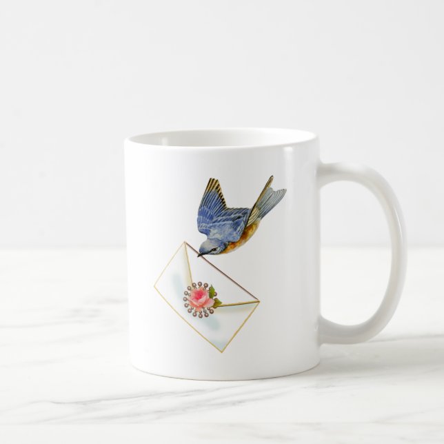 Bluebird of Happiness with Note Coffee Mug (Right)