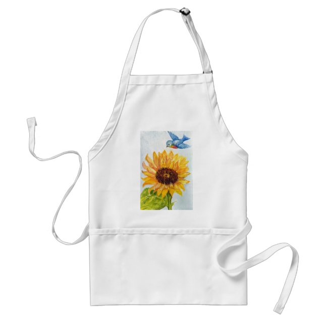 Bluebird of Happiness with Sunflower Standard Apron (Front)