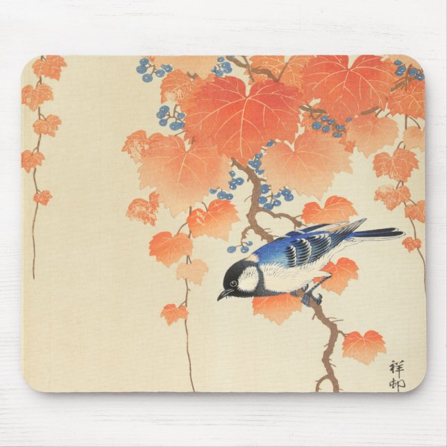 Bluebird on a Paulownia Tree Mouse Pad (Front)