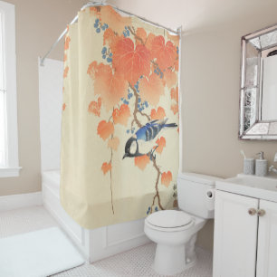 Bluebird on a Paulownia Tree  Shower Curtain