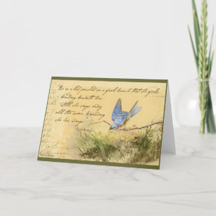 Bluebird on Branch & Victor Hugo Quote Card