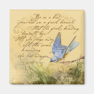 Bluebird on Branch & Victor Hugo Quote Magnet
