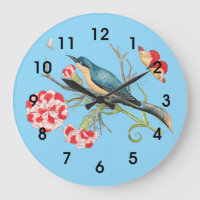 Bluebird on carnations, vintage illustration,