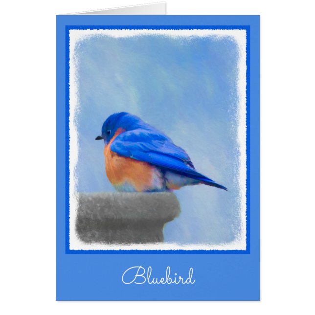 Bluebird Painting - Original Bird Art (Front)