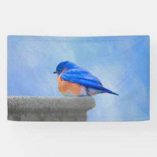 Bluebird Painting - Original Bird Art Banner