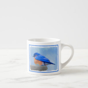 Bluebird Painting - Original Bird Art Espresso Cup