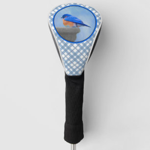 Bluebird Painting - Original Bird Art Golf Head Cover