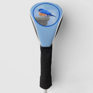 Bluebird Painting - Original Bird Art Golf Head Cover