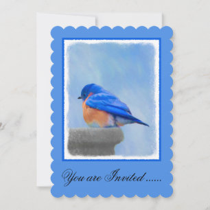 Bluebird Painting - Original Bird Art Invitation