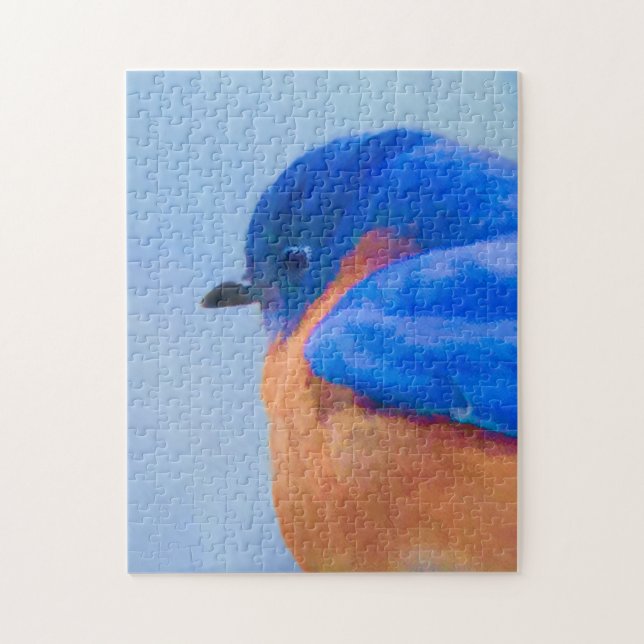 Bluebird Painting - Original Bird Art Jigsaw Puzzle (Vertical)