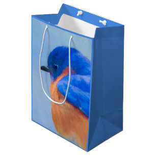 Bluebird Painting - Original Bird Art Medium Gift Bag