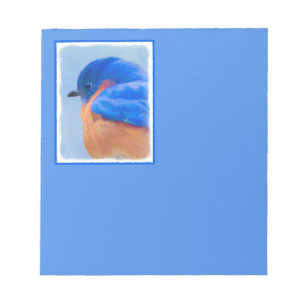 Bluebird Painting - Original Bird Art Notepad