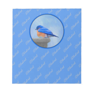 Bluebird Painting - Original Bird Art Notepad