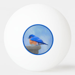 Bluebird Painting - Original Bird Art Ping Pong Ball