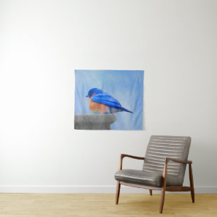 Bluebird Painting - Original Bird Art Tapestry