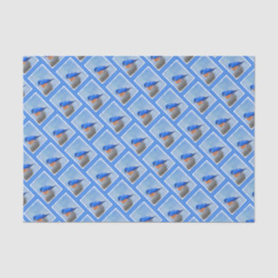 Bluebird Painting - Original Bird Art Tissue Paper