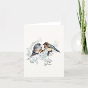 Bluebird Pair Watercolor Note Card