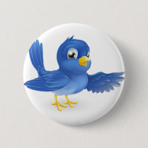 Bluebird pointing 6 cm round badge