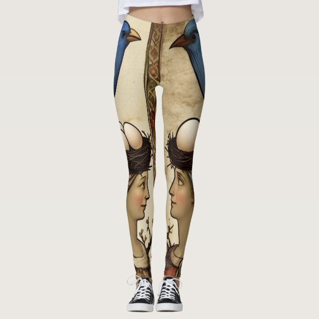 Bluebird Renaissance Happiness Uniquely Charming Leggings (Front)