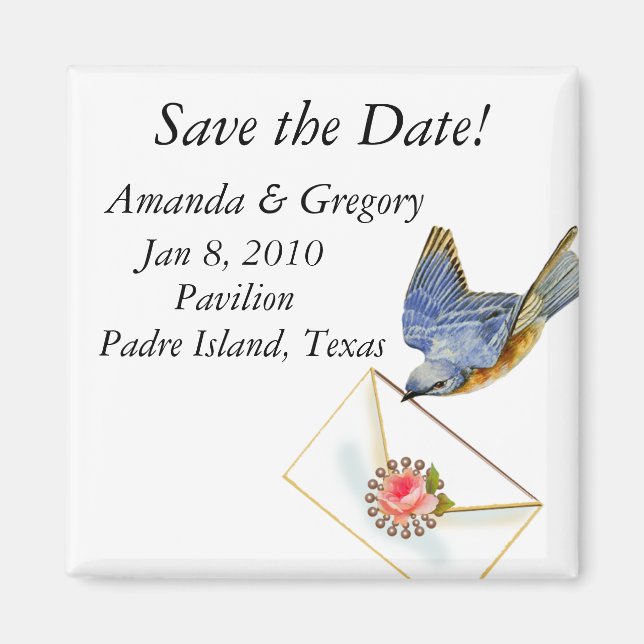 Bluebird Save the Date Magnet (Front)