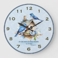 Bluebird Scripture Clock Birdhouse Ecclesiastes