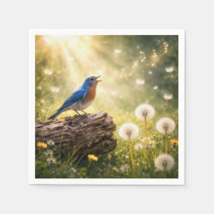 Bluebird Singing in Sunshine Napkin