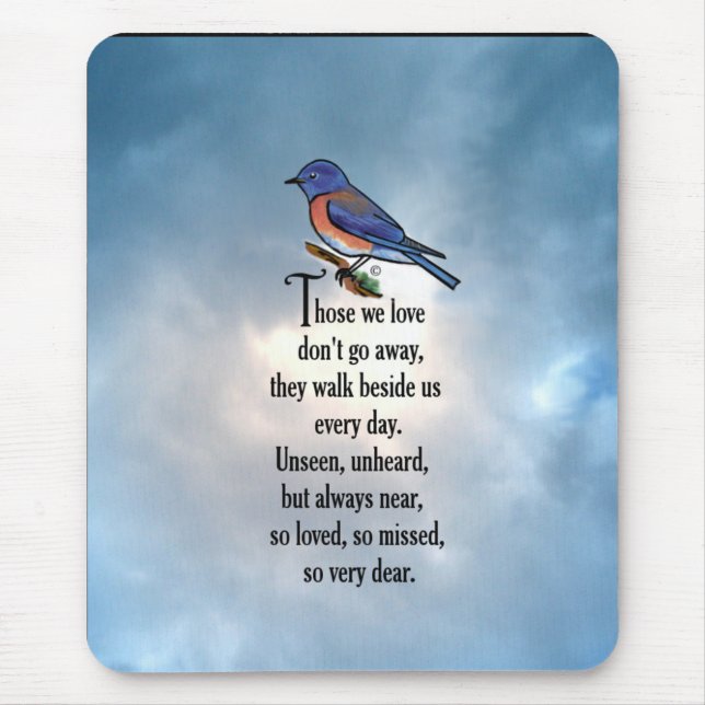 Bluebird "so Loved" Poem Mouse Pad (Front)