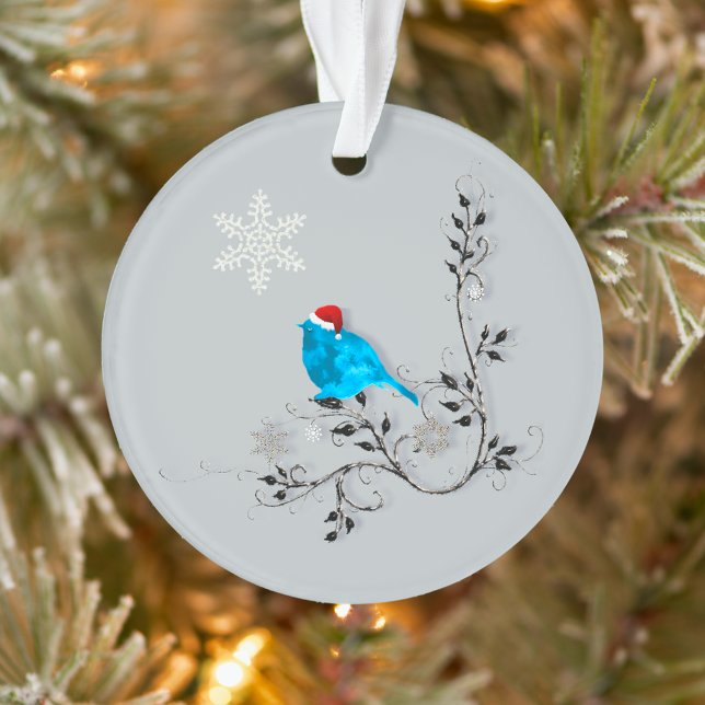 Bluebird Watching A Christmas Snowflake Ornament (Creator Uploaded)