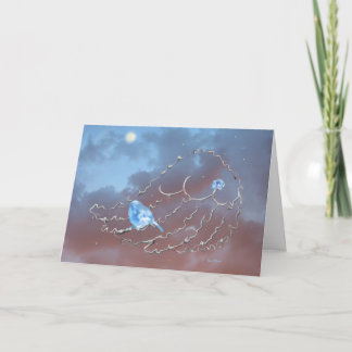 Bluebird Watching the Moon  Invitation