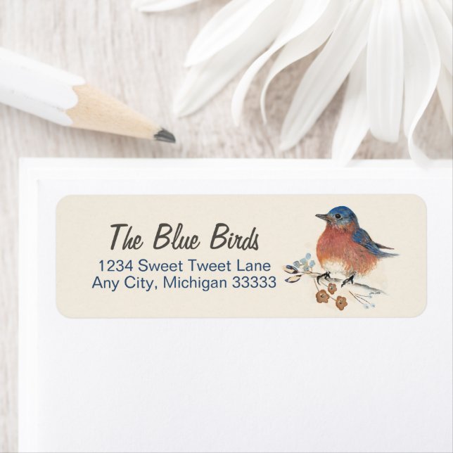 Bluebird Watercolor Label (Insitu)