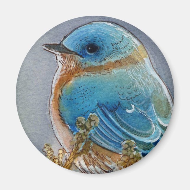 Bluebird Watercolor Magnet (Front)