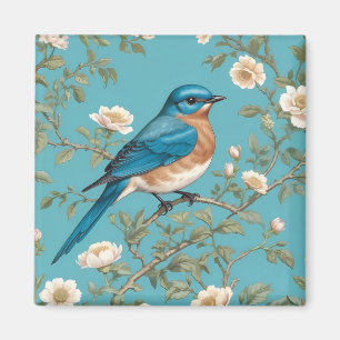 Bluebird William Morris Inspired Turquois Magnet