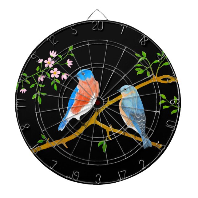 Bluebirds Black Dartboard (Front)