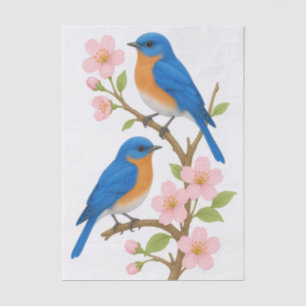 Bluebirds & Blossoms Decoupage Tissue Paper