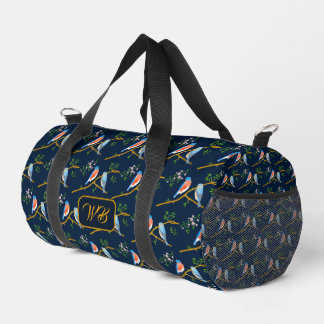 Bluebirds Duffel Bag Dark Blue