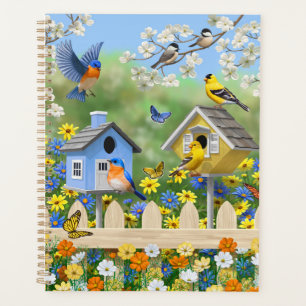 Bluebirds Goldfinches Birdhouses Flower Garden Planner