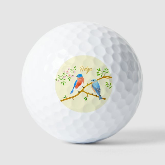 Bluebirds Golf Ball Markers Pale Yellow (Front)