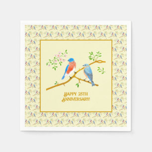Bluebirds Happy Anniversary Napkin