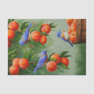 Bluebirds in a Peach Tree Orchard Tissue Paper