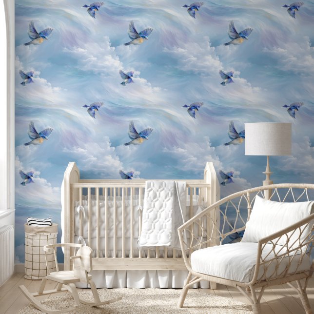 Bluebirds in Flight  Wallpaper (Kids)