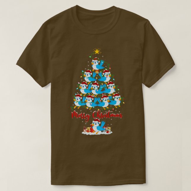 Bluebirds Lover Xmas Matching Santa Bluebird Chris T-Shirt (Design Front)