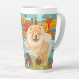 BLUEBIRDS OF HAPPINESS Chow Latte Mug with text
